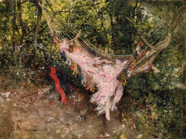 Main Product Photo of The Hammock Painting by Giovanni Boldini
