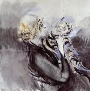 The Lady with a Cat painting by Giovanni Boldini