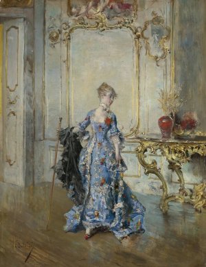 The Last Glance In The Mirror by Giovanni Boldini Oil Painting