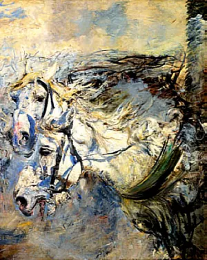 Two White Horses painting by Giovanni Boldini