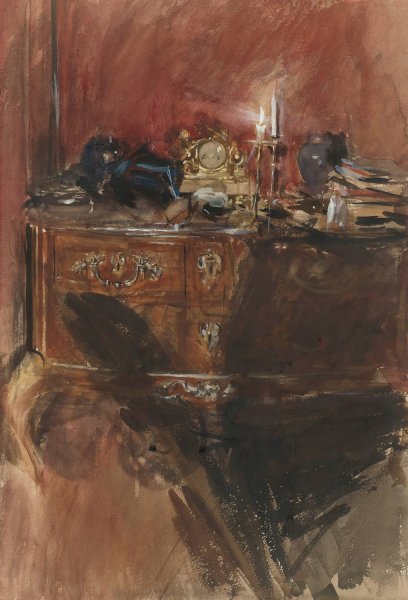Main Product Photo of View Of An Interior With A Louis Xv Commode Painting by Giovanni Boldini