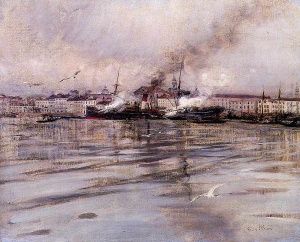 View of Venice by Giovanni Boldini - Hand-Painted Oil Painting Reproduction