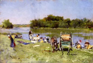 Washerwomen by Giovanni Boldini Oil Painting