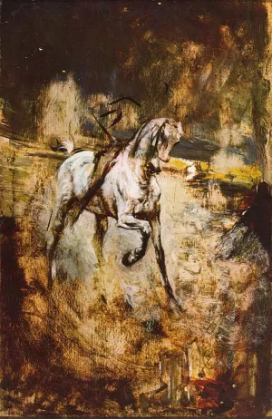 White Horse by Giovanni Boldini - Oil Painting Reproduction