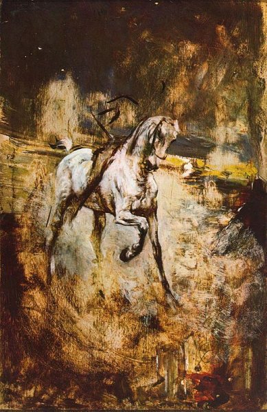 White Horse by Giovanni Boldini - Hand-Painted Oil Painting Reproduction