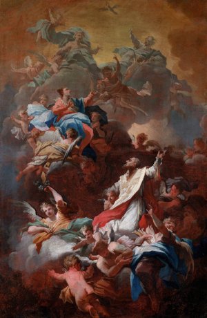 The Glory of Saint Philippe Neri by Giovanni Camillo Sagrestani Oil Painting