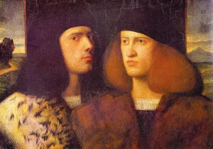 Portrait of Two Young Men Oil painting by Giovanni Cariani