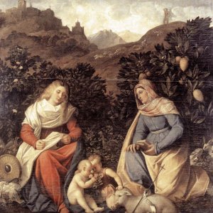Sacred Conversation by Giovanni Cariani Oil Painting