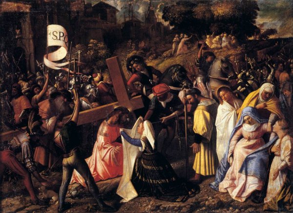 Main Product Photo of The Way to Calvary Painting by Giovanni Cariani
