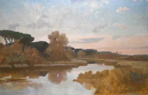 Castel Fusano by Giovanni Costa Oil Painting