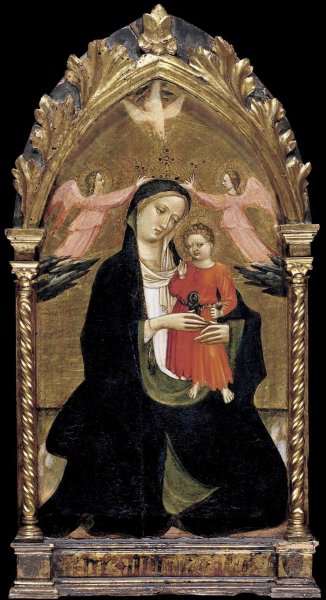 Main Product Photo of Madonna and Child with Two Angels Painting by Giovanni Dal Ponte