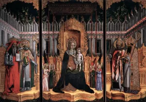 Triptych Oil painting by Giovanni D'Alemagna