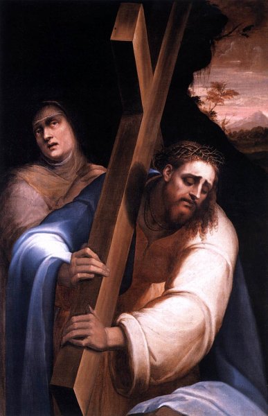 Carrying the Cross by Giovanni De' Vecchi - Hand-Painted Oil Painting Reproduction