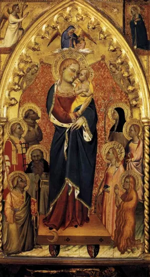 The Virgin of the Apocalypse with Saints and Angels by Giovanni Del Biondo - Oil Painting Reproduction