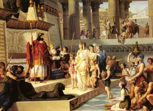 Solomon and the Queen of Sheba by Giovanni Demin - Oil Painting Reproduction