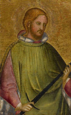 St. Martin holding his sword by Giovanni Di Bartolomeo Cristiani Oil Painting
