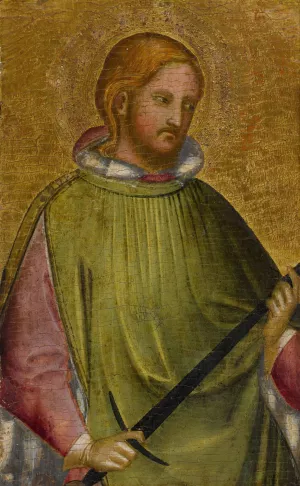 St. Martin holding his sword by Giovanni Di Bartolomeo Cristiani Oil Painting