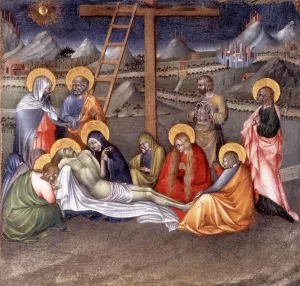 Lamentation over the Dead Christ painting by Giovanni Di Paolo