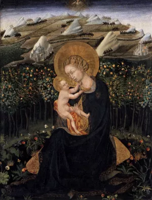 Madonna of Humility Virgin and Child Oil painting by Giovanni Di Paolo
