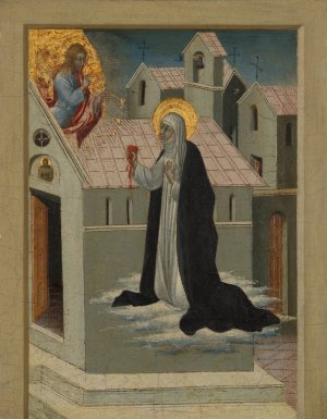 Saint Catherine of Siena Exchanging Her Heart with Christ Oil painting by Giovanni Di Paolo