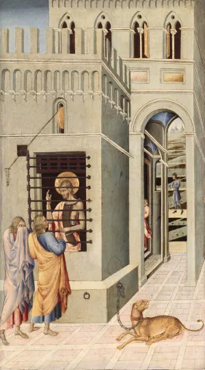Saint John the Baptist in Prison Visited by Two Disciples by Giovanni Di Paolo Oil Painting