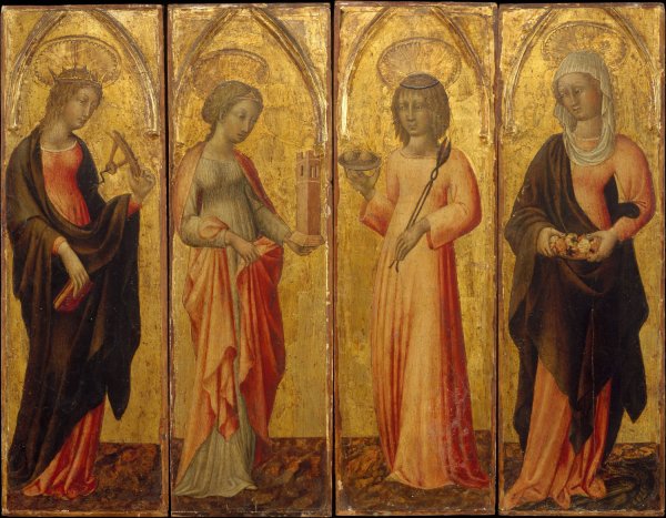 Saints Catherine of Alexandria, Barbara, Agatha, and Margaret  by Giovanni Di Paolo - Hand-Painted Oil Painting Reproduction