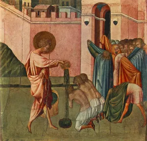 St Ansanus Baptizing by Giovanni Di Paolo - Oil Painting Reproduction