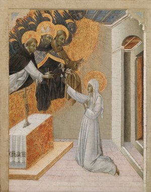 St. Catherine of Siena Invested with the Dominican Habit by Giovanni Di Paolo Oil Painting