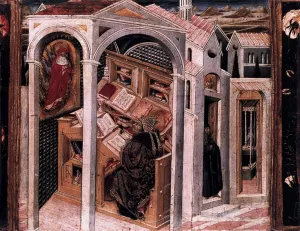 St Jerome Appearing to St Augustine painting by Giovanni Di Paolo