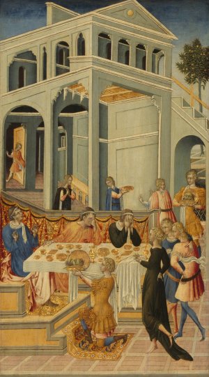 The Head of Saint John the Baptist Brought before Herod by Giovanni Di Paolo Oil Painting