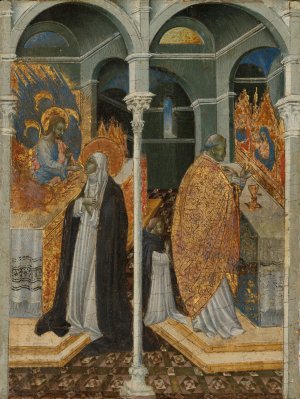 The Miraculous Communion of Saint Catherine of Siena by Giovanni Di Paolo Oil Painting