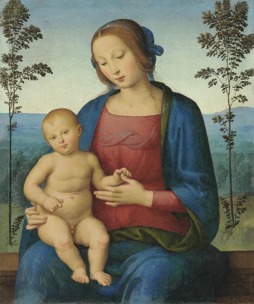 The Madonna And Child In A Landscape by Giovanni Di Pietro - Hand-Painted Oil Painting Reproduction