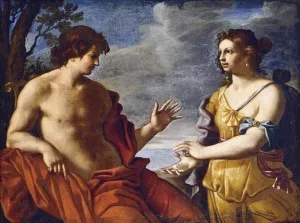 Apollo and the Cumaean Sibyl by Giovanni Domenico Cerrini - Oil Painting Reproduction
