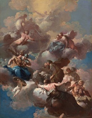 Sketch For a Ceiling Fresco by Giovanni Domenico Ferretti Oil Painting