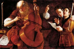 Concert with Two Singers by Giovanni Domenico Lombardi - Oil Painting Reproduction