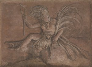 Allegorical Figure Representing America by Giovanni Domenico Tiepolo Oil Painting