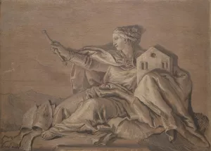 Allegorical Figure Representing Europe by Giovanni Domenico Tiepolo Oil Painting
