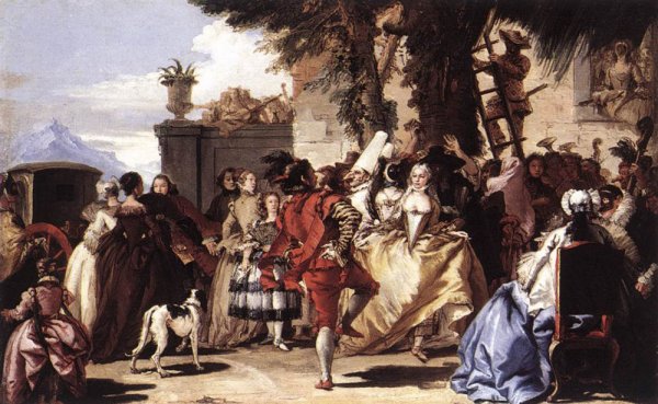 Ball in the Country by Giovanni Domenico Tiepolo - Hand-Painted Oil Painting Reproduction