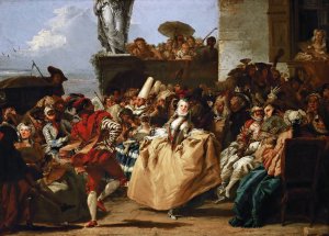 Carnival Scene Or The Minuet by Giovanni Domenico Tiepolo Oil Painting