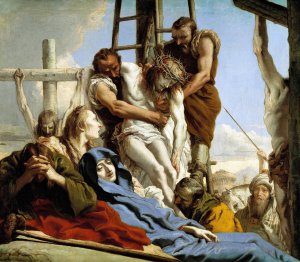 El Descendimiento by Giovanni Domenico Tiepolo Oil Painting