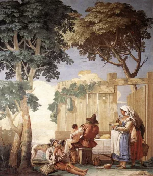Family Meal by Giovanni Domenico Tiepolo Oil Painting