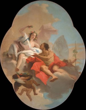 Flora And Zephyr by Giovanni Domenico Tiepolo Oil Painting