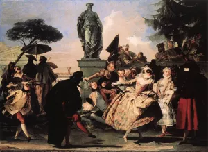 Minuet Oil painting by Giovanni Domenico Tiepolo