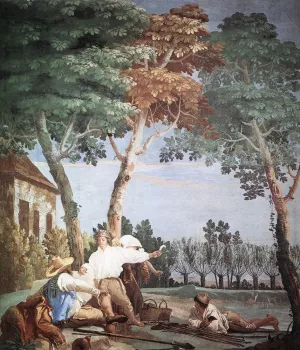 Peasants at Rest by Giovanni Domenico Tiepolo - Oil Painting Reproduction