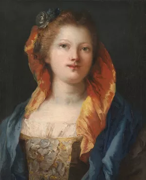 Portrait of a Woman by Giovanni Domenico Tiepolo Oil Painting