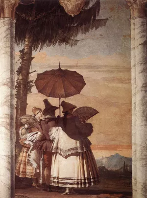 Summer Stroll by Giovanni Domenico Tiepolo Oil Painting