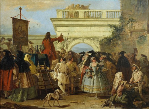 The Charlatan  by Giovanni Domenico Tiepolo - Hand-Painted Oil Painting Reproduction
