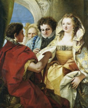 The Continence Of Scipio by Giovanni Domenico Tiepolo Oil Painting
