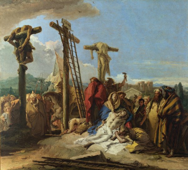 The Lamentation At The Foot Of The Cross by Giovanni Domenico Tiepolo - Hand-Painted Oil Painting Reproduction