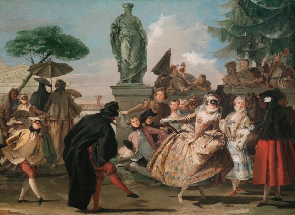 The Minuet  by Giovanni Domenico Tiepolo - Hand-Painted Oil Painting Reproduction